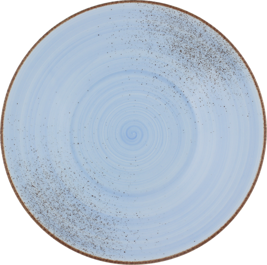 Blaue Keramik-Teller mit Sprenkeln