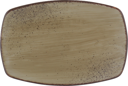 Leere, braune Speisetellerplatte