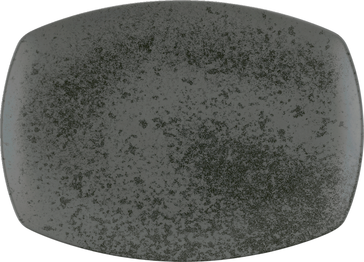 Weißer Teller, seitliche Ansicht.