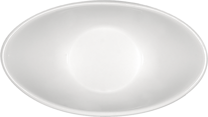 Weiße, konische Schale, minimalistisch.