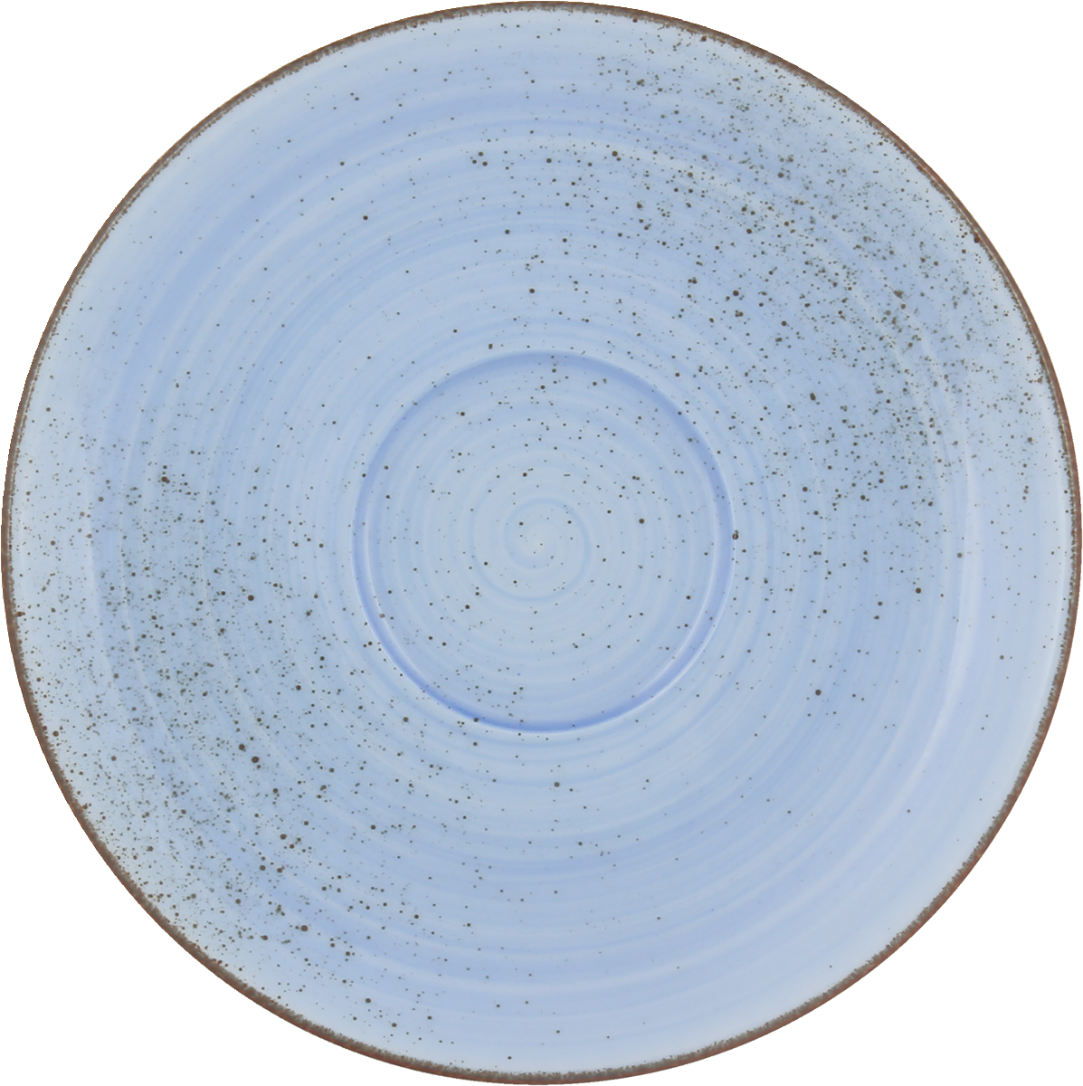 Blaue Keramikplatte mit Sprenkeln
