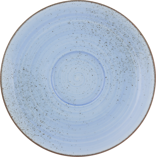 Blaue Keramikplatte mit Sprenkeln