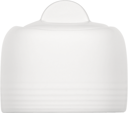 Weiße Porzellandose mit Deckel.