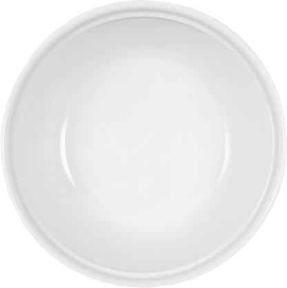 Weiße Schüssel, schlichtes Design.