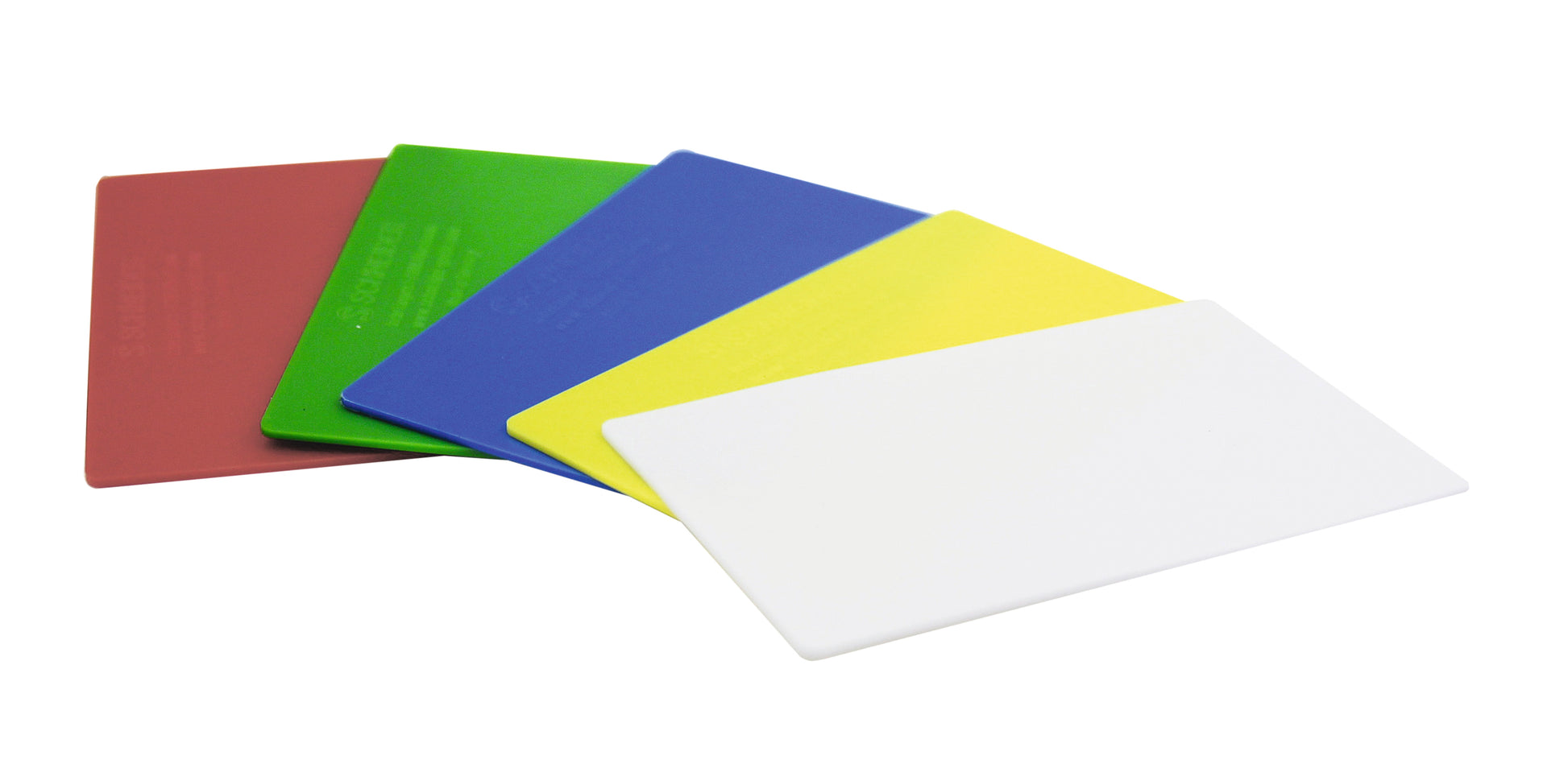 Bunte Kunststoffkarten für Gastronomie.