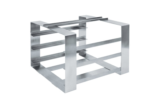 Edelstahl-Gestell für Gastronomie-Möbel.