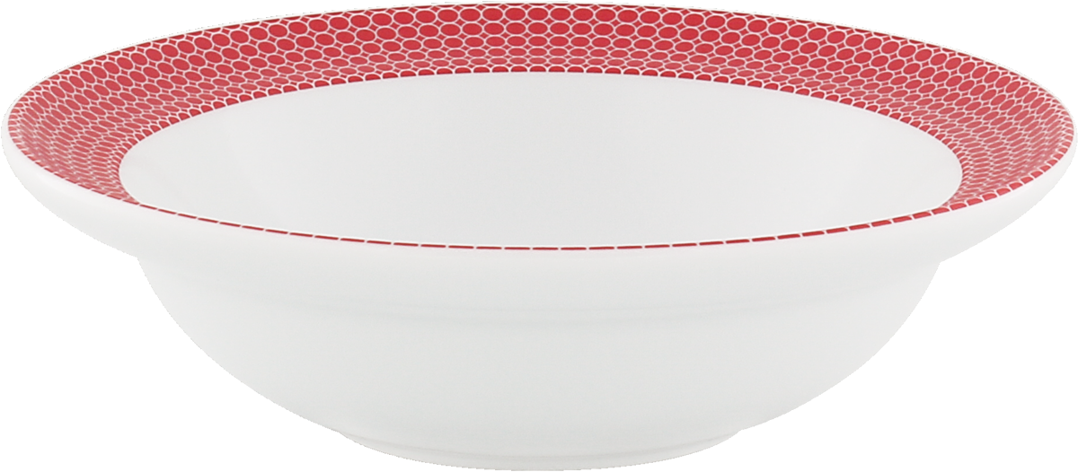 Bowl with red mosaic rim