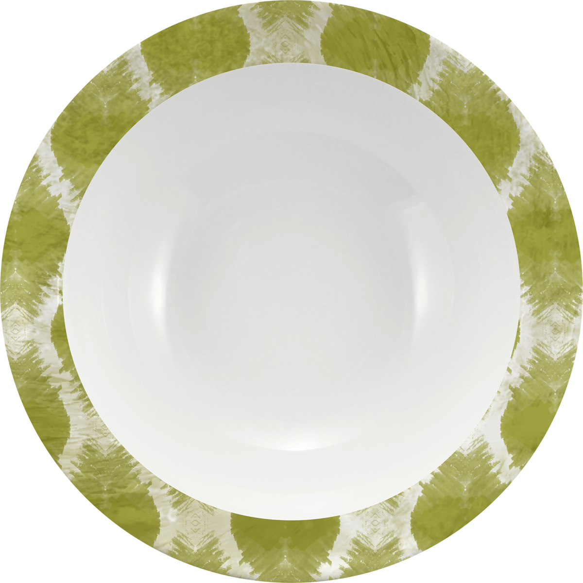 Leere B2B-Gastronomie-Teller, grüne Dekoration