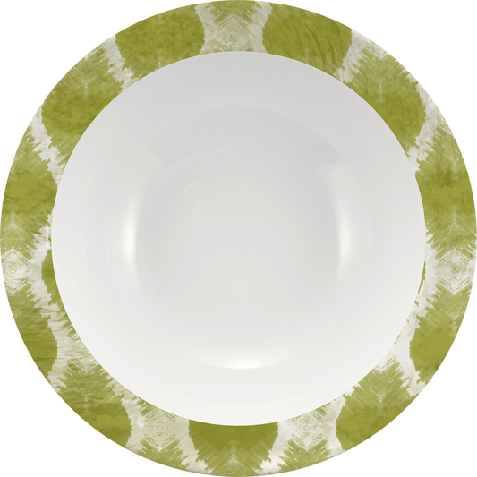 Leere B2B-Gastronomie-Teller, grüne Dekoration