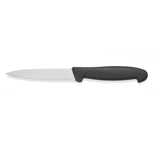 Schwarzes Küchenmesser mit Klinge.