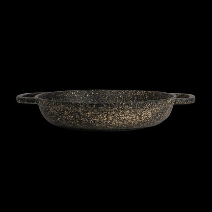 Schwarze, gesprenkelte Servierschale, oval.