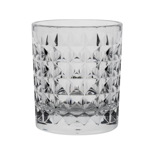 Kristallglas mit geometrischem Muster.