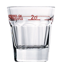 Glas mit Messmarken für Bar