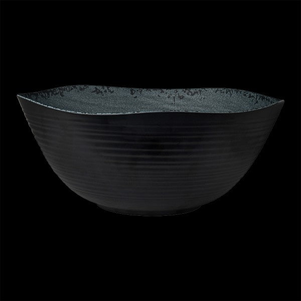 Schwarze, moderne Schüssel, wellenförmig.