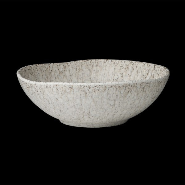 Keramikschüssel mit gesprenkeltem Muster.