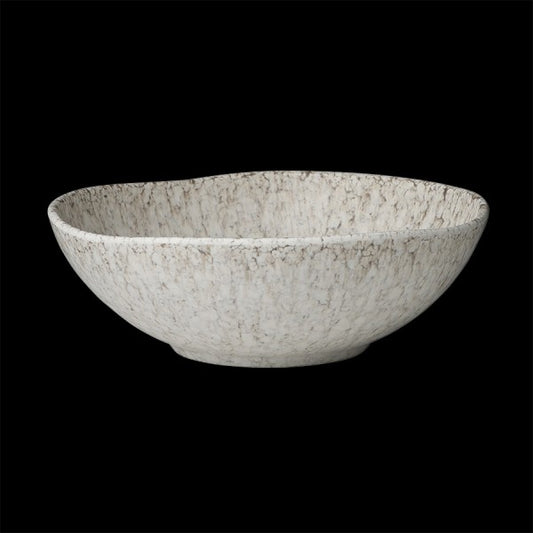 Keramikschüssel mit gesprenkeltem Muster.