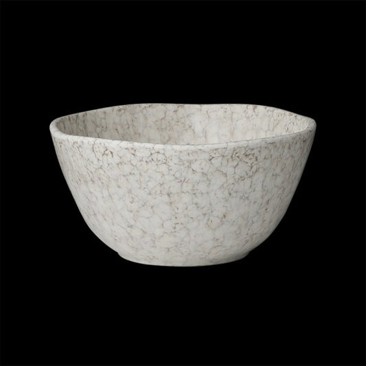 Weiße Schüssel auf schwarzem Hintergrund.