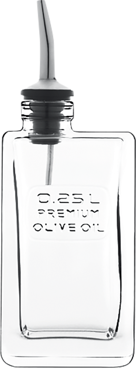 Ölflasche mit Ausgießeraufsatz.