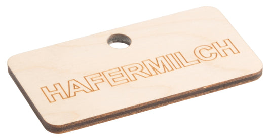 Holzschild mit "HAFERMLUCH" Schriftzug