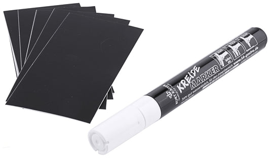Schwarze Speisekarten und Marker