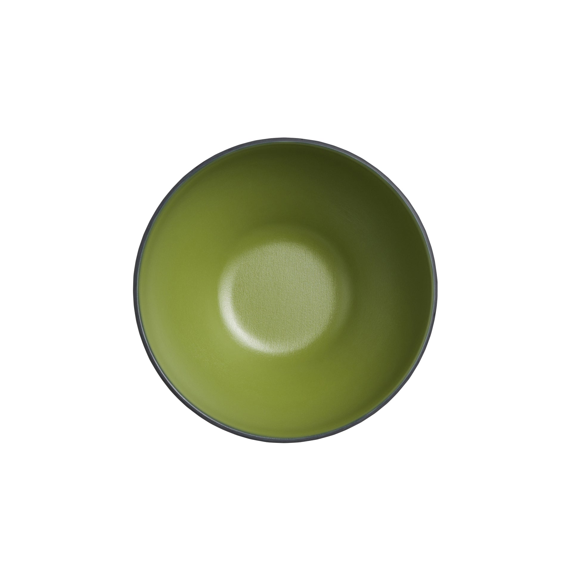 Grüne Schüssel, Draufsicht, leer.
