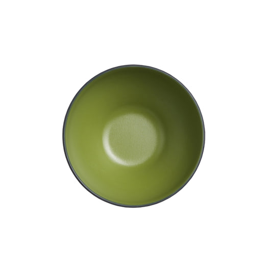 Grüne Schüssel, Draufsicht, leer.