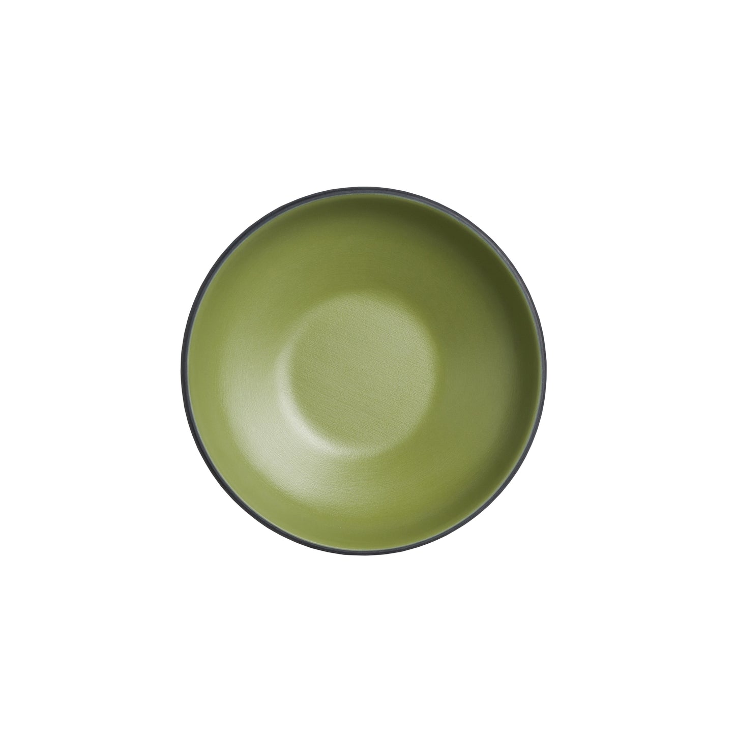 Leere grüne Schüssel von oben.