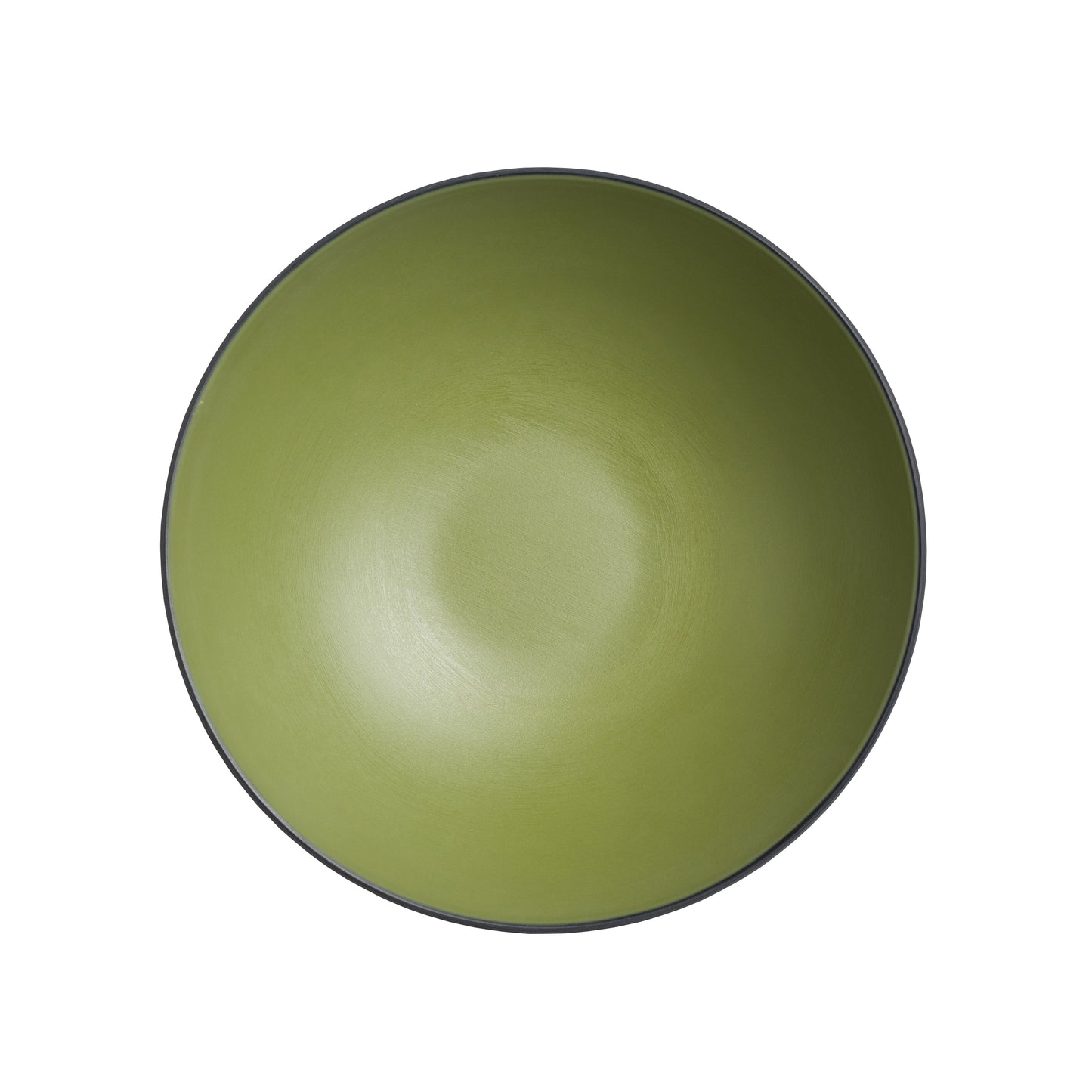 Leere grüne Schüssel von oben.