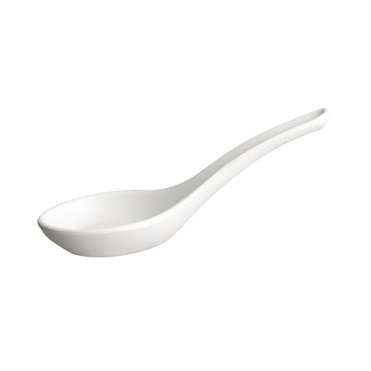 Weiße Porzellanlöffel für Gastronomie.