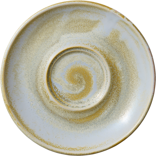 Leere goldene Porzellan-Schale