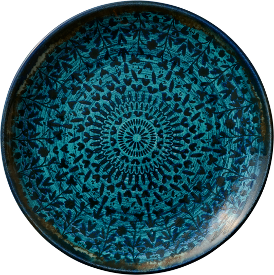 Blaue dekorative Keramikschale
