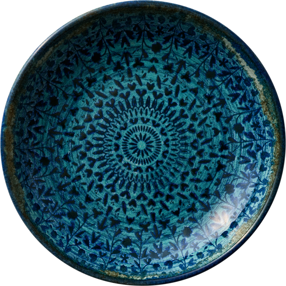 Blaue, dekorative Keramikschale