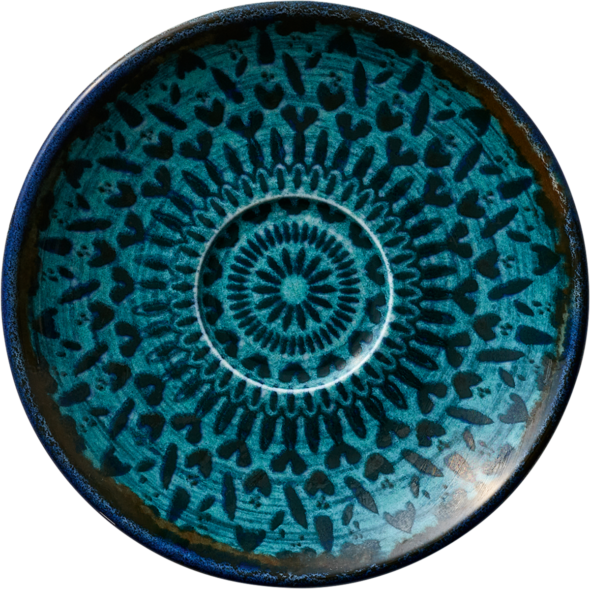 Blaue Keramikschale mit Muster