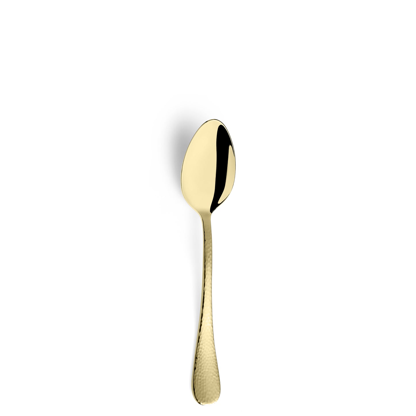 Goldene Löffel auf weißem Hintergrund