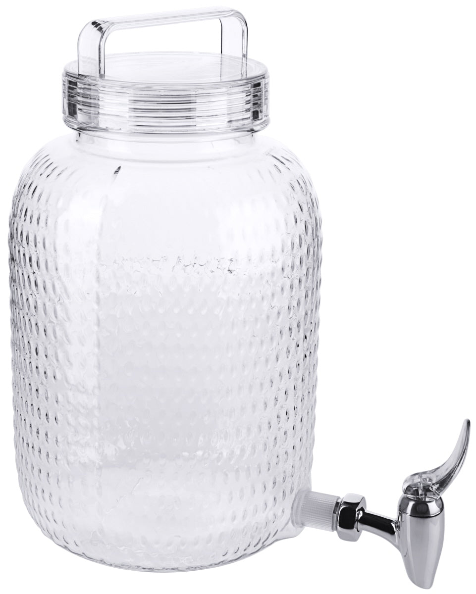 Glaswasserbehälter mit Hahn