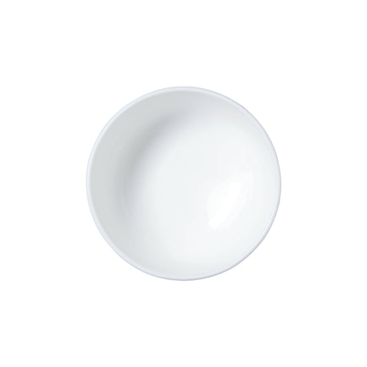 Leere weiße Schüssel von oben.