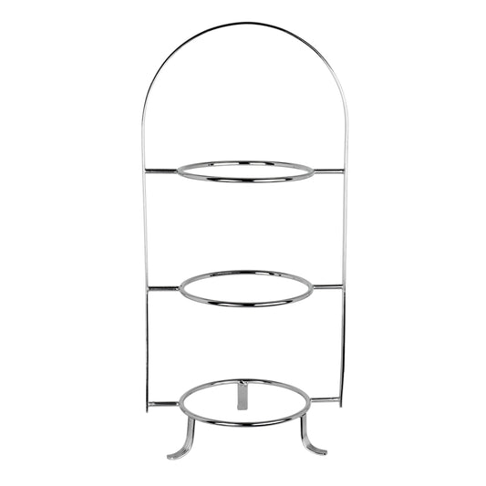 Dreistöckiger Metall-Etagere-Ständer leer.
