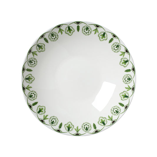 Teller mit grünem Blumenmuster.