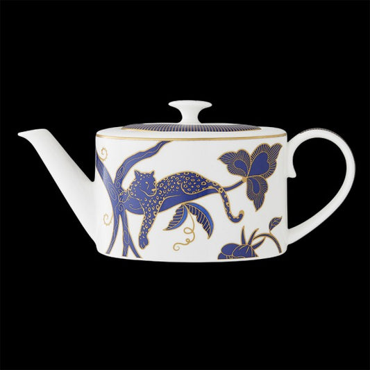 Teekanne mit Leoparden-Design.