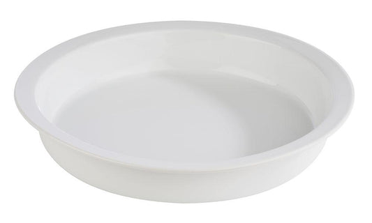 Weißer, runder Gastronomie-Servierteller.