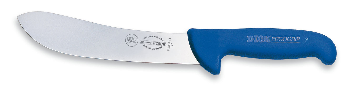 Metzgermesser mit blauem Griff.