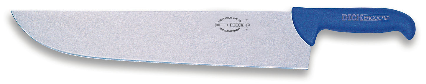 Kochmesser mit blauem Griff.