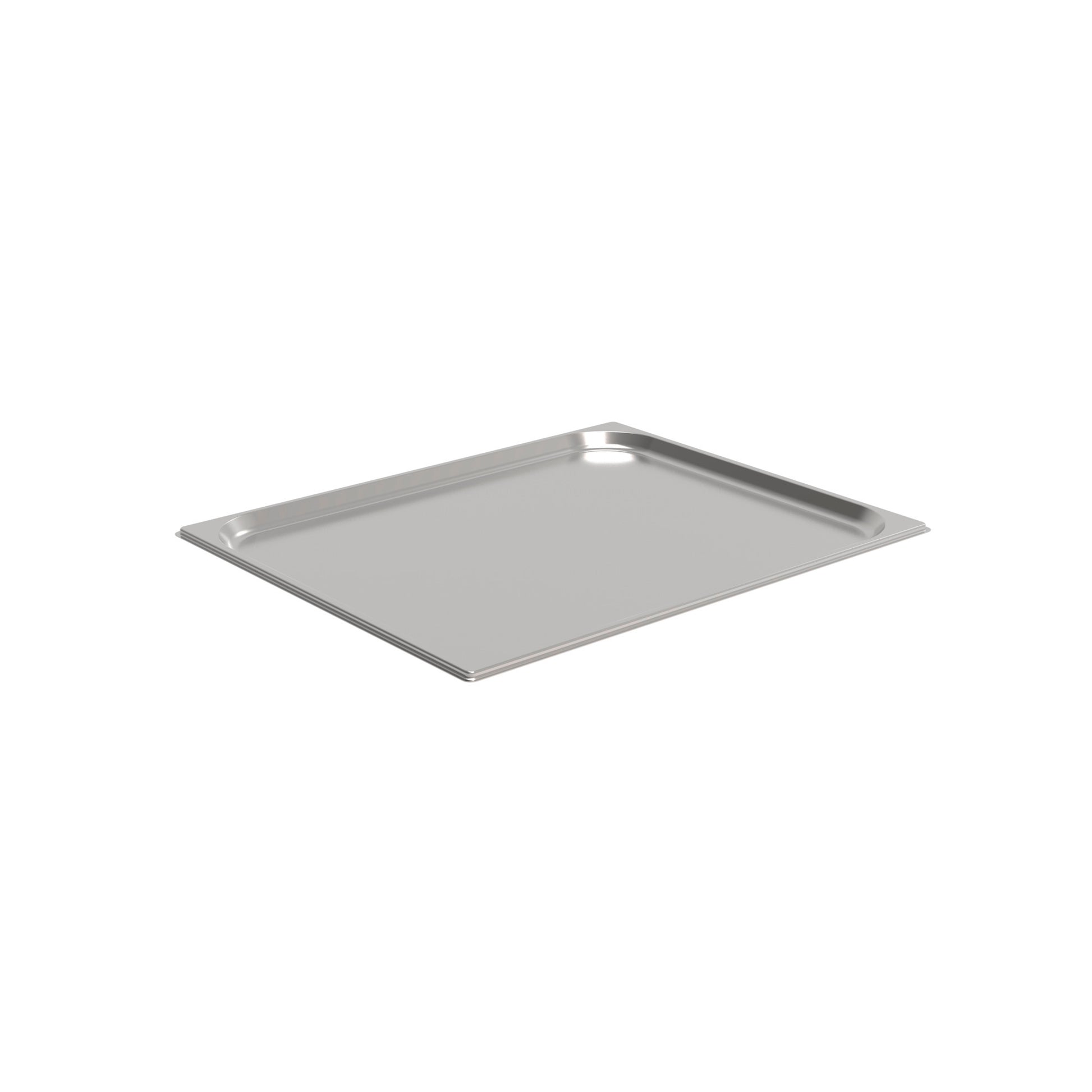 Edelstahl-Gastronorm-Behälter flach.