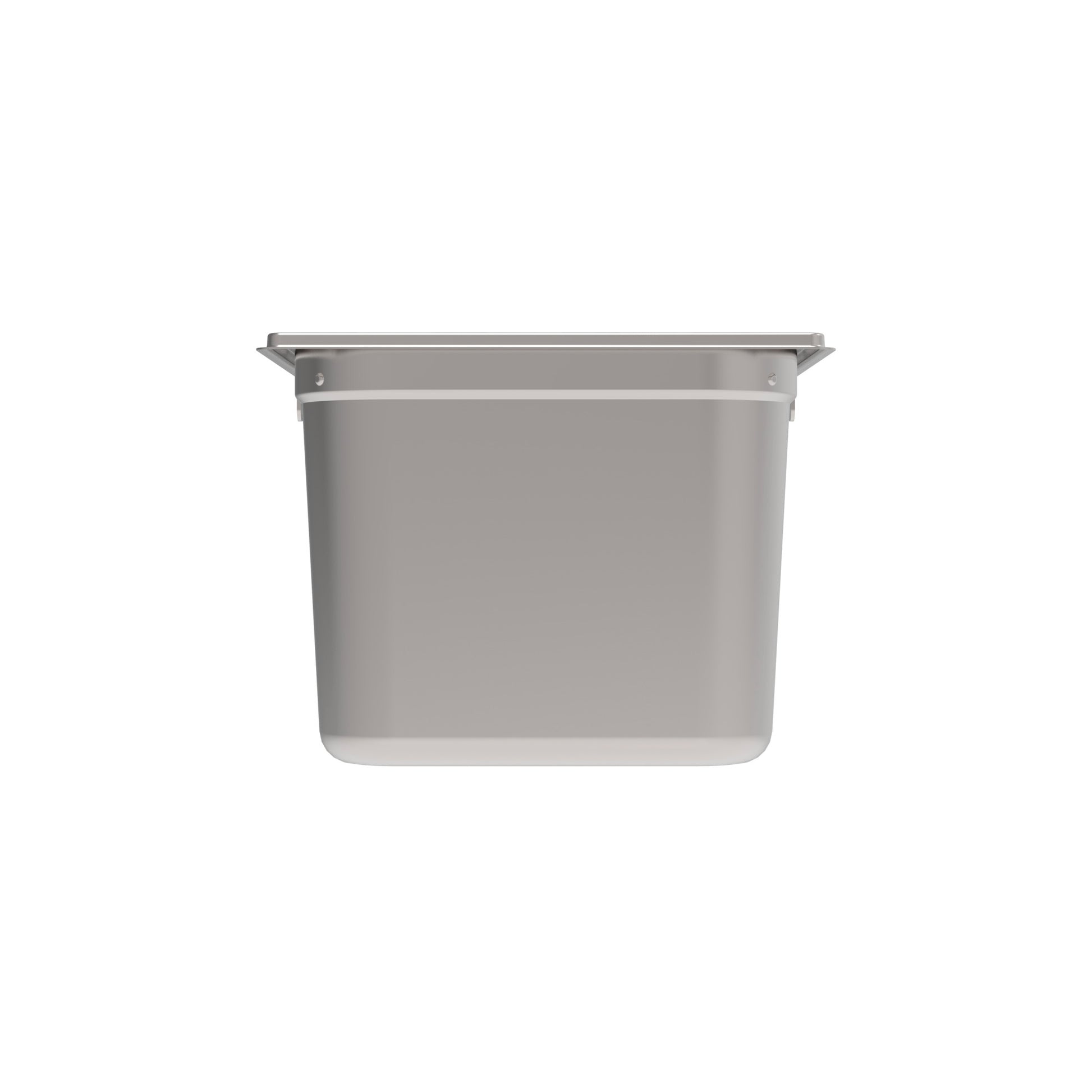 Edelstahl-Gastronormbehälter für Lebensmittel.