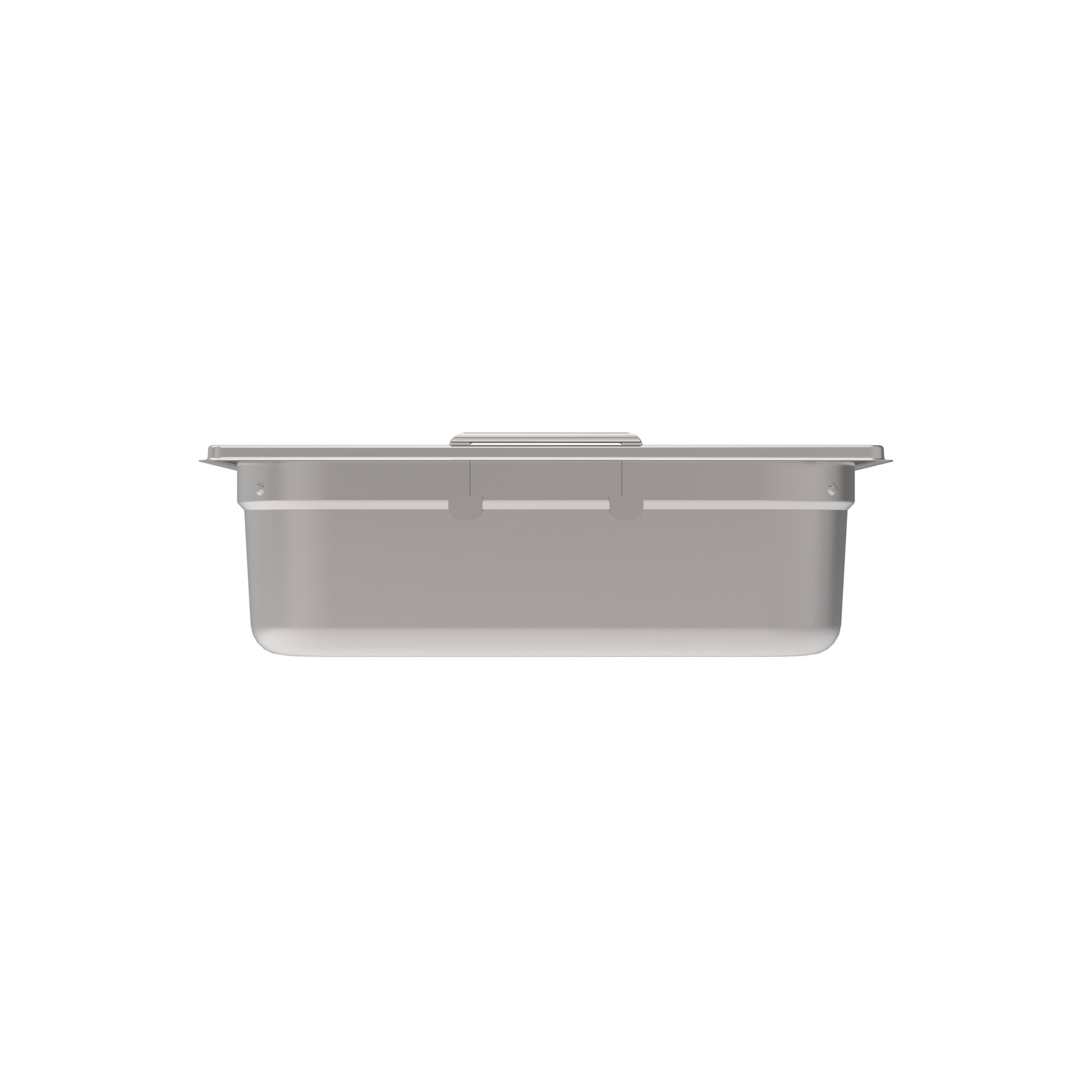 Edelstahl-Gastronormbehälter für Küche.