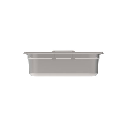 Edelstahl-Gastronormbehälter für Küche.