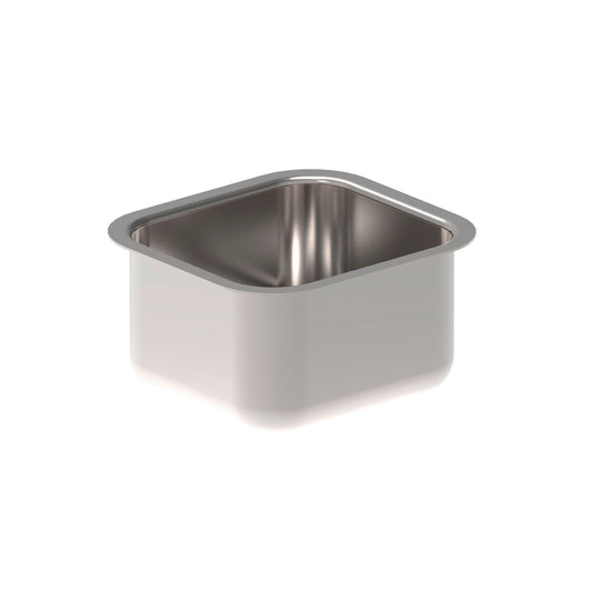 Edelstahl-Gastronormbehälter, quadratische Form.