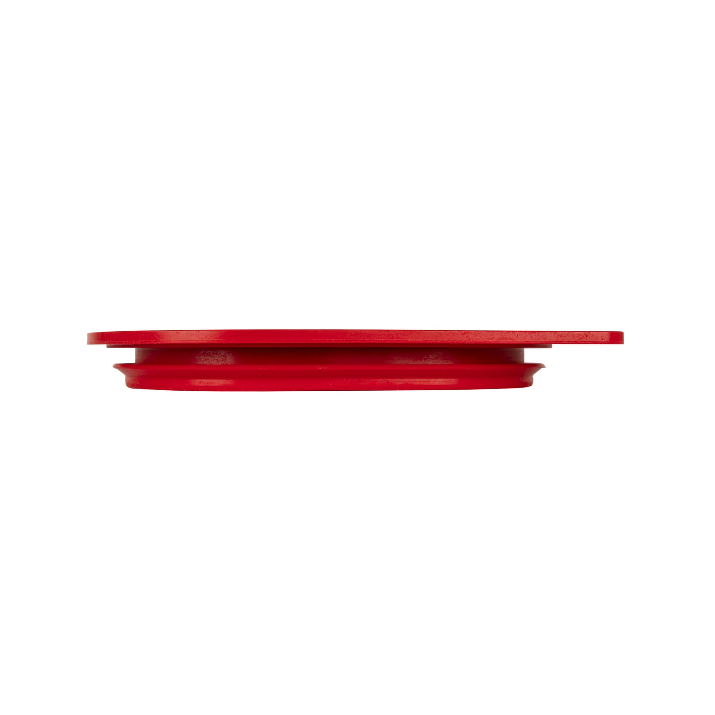 Rotes Edelstahl-Gastronomiebehälter-Deckel.