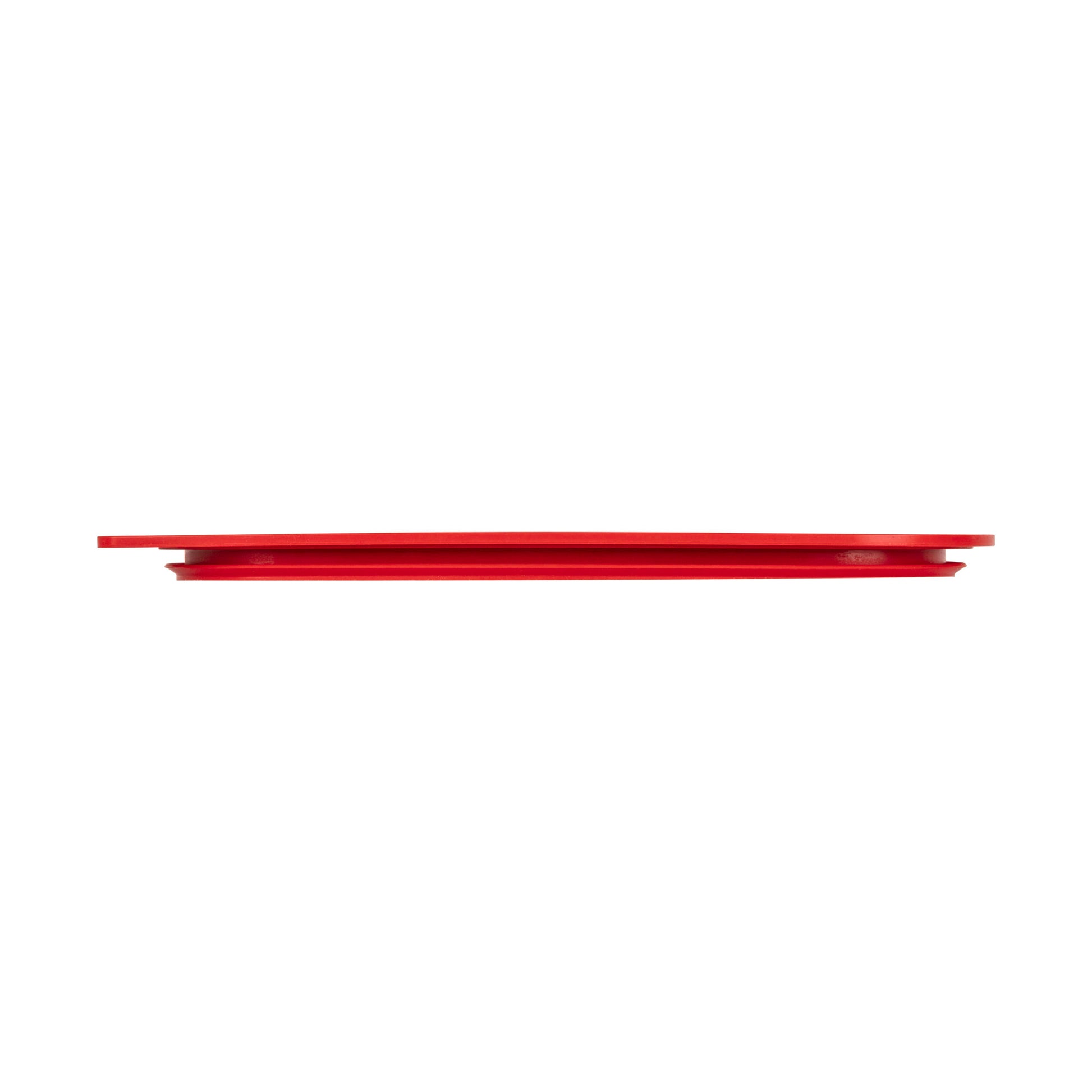 Rotes Edelstahl-Gastronomiebehälter-Deckel.