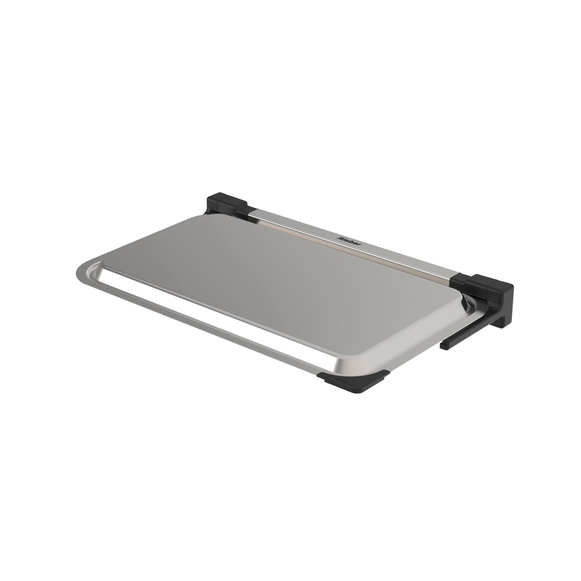 Metalltablett mit Halterungssystem.